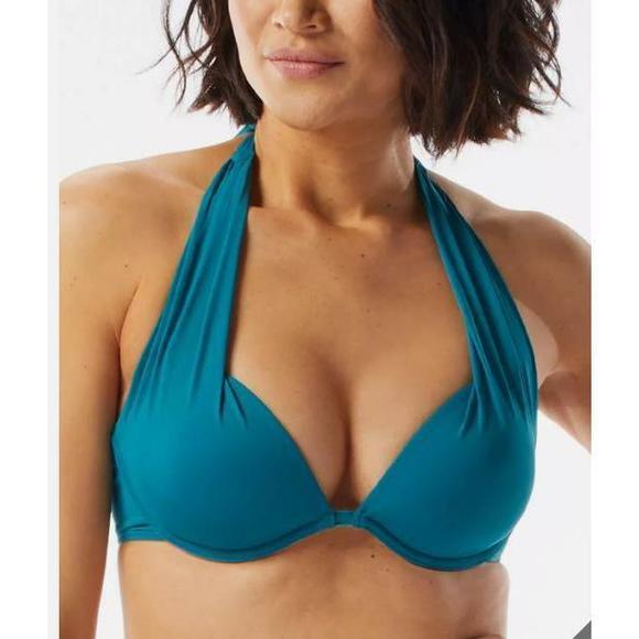 Coco Reef Other - Coco Reef Womens Size 14/38D Contours Cameo Blue Underwire Halter Bikini Top